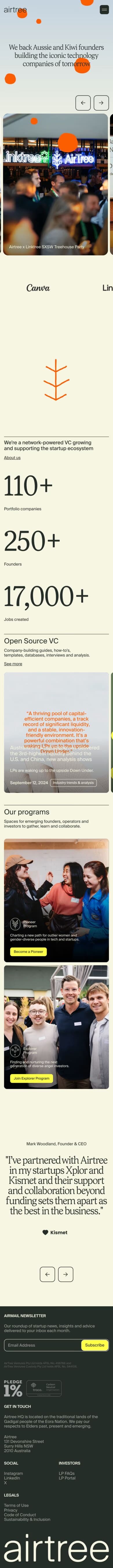 Airtree mobile screenshot