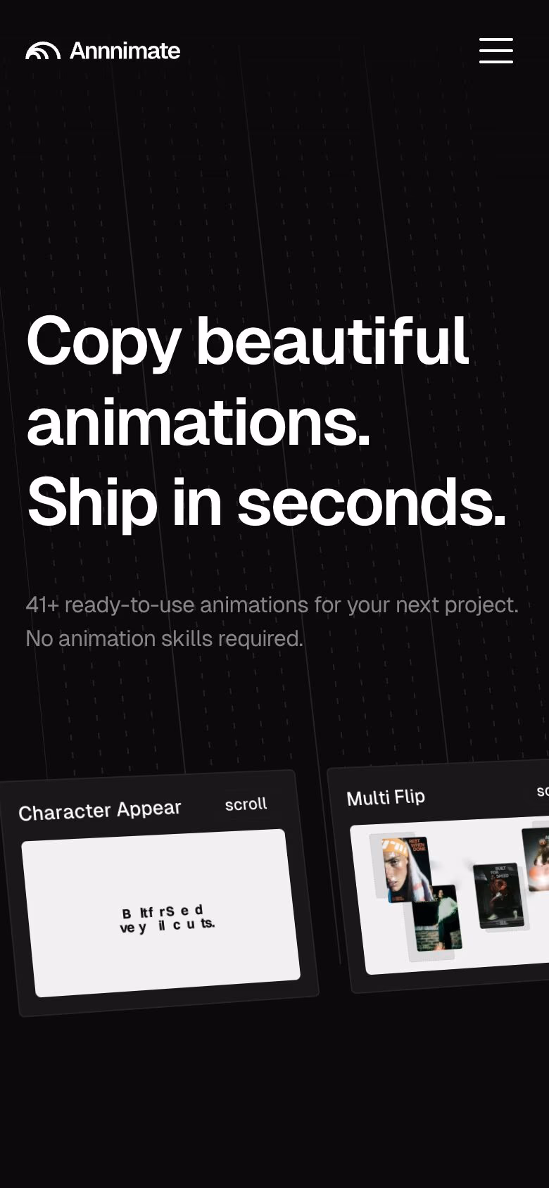 Annnimate mobile screenshot