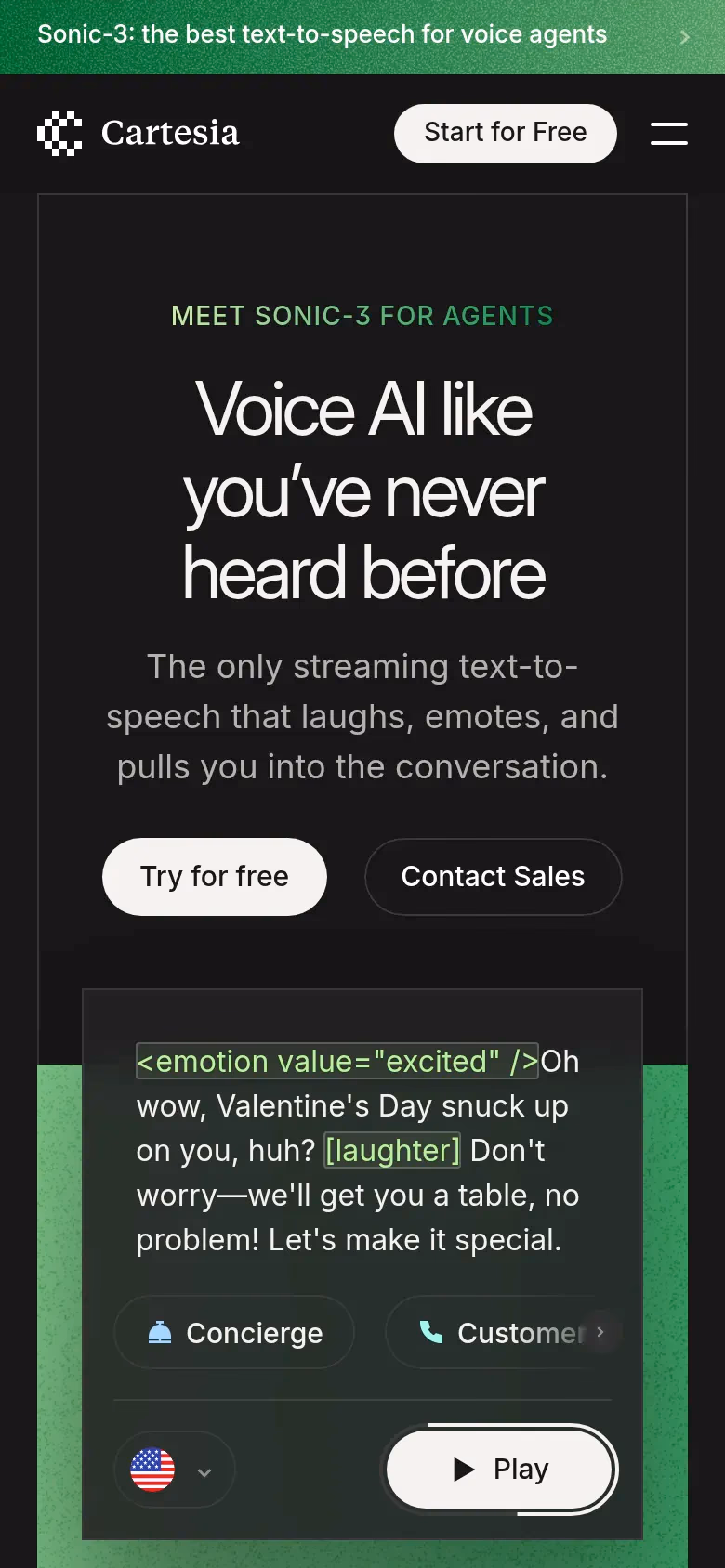 Cartesia Sonic-3 mobile screenshot