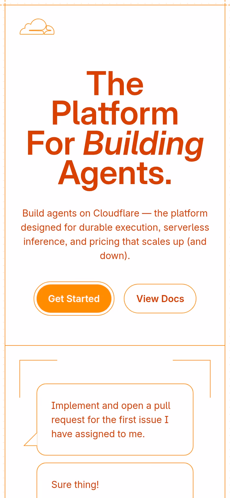 Cloudflare Agents mobile screenshot
