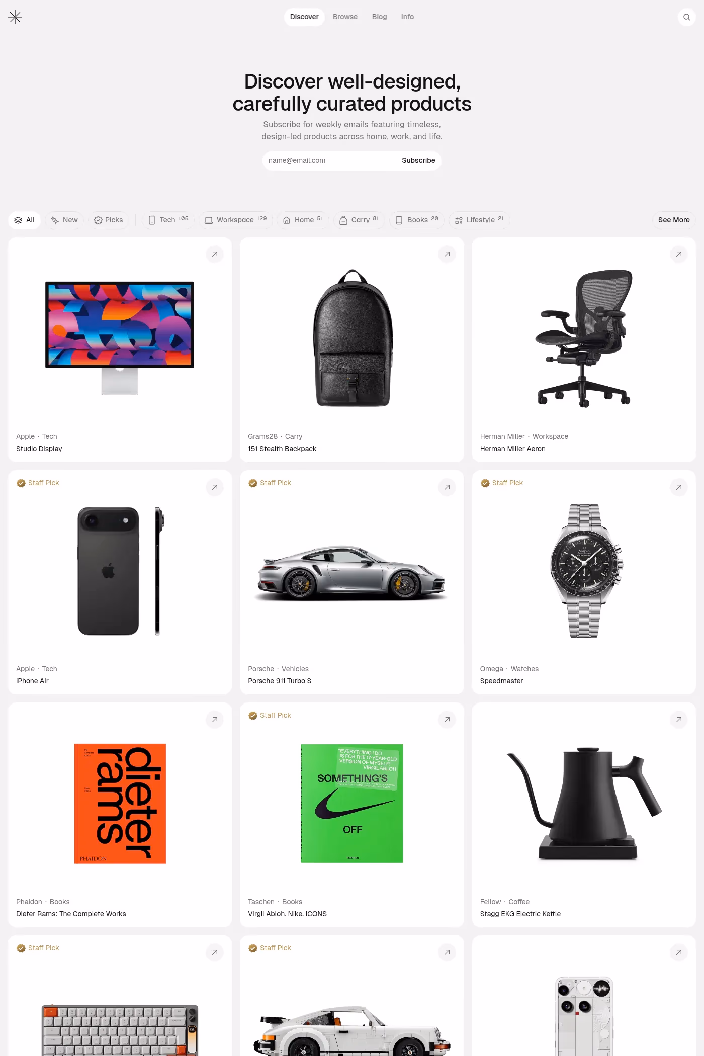 Curated Supply desktop screenshot