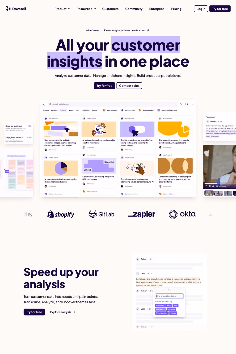 Dovetail desktop screenshot
