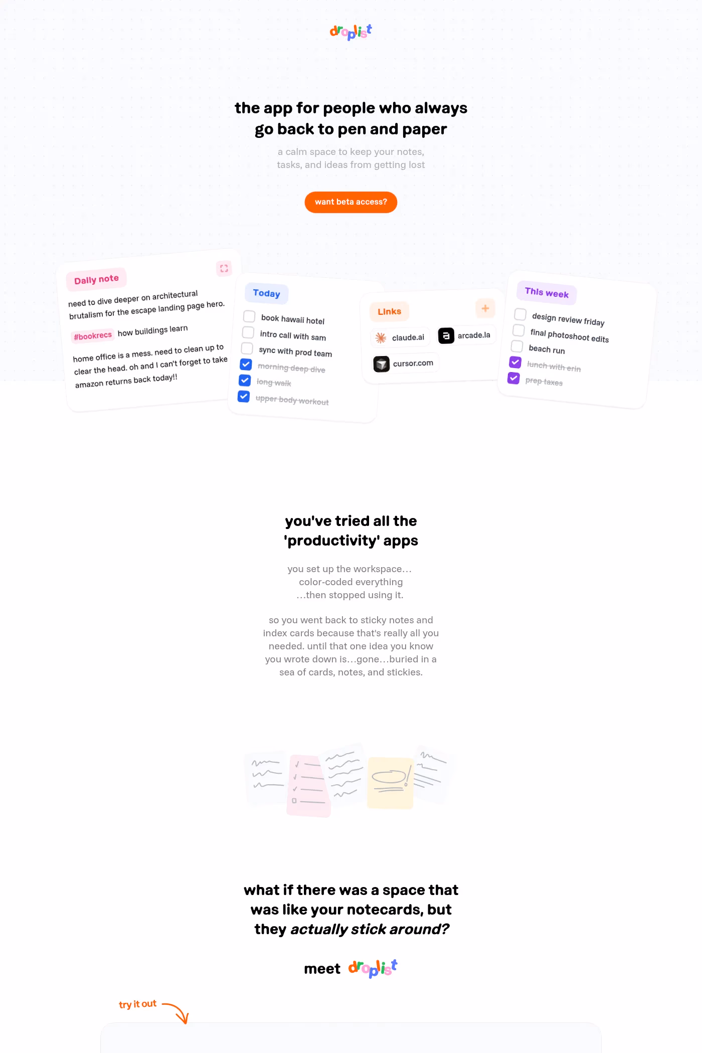 Droplist desktop screenshot