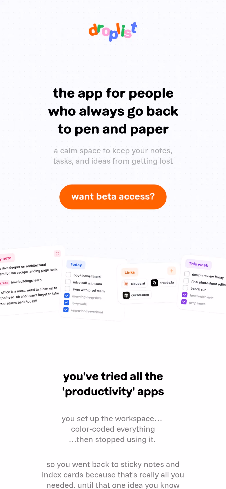 Droplist mobile screenshot