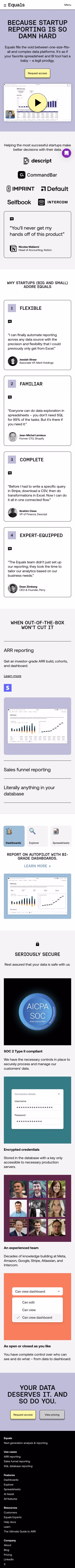 Equals mobile screenshot