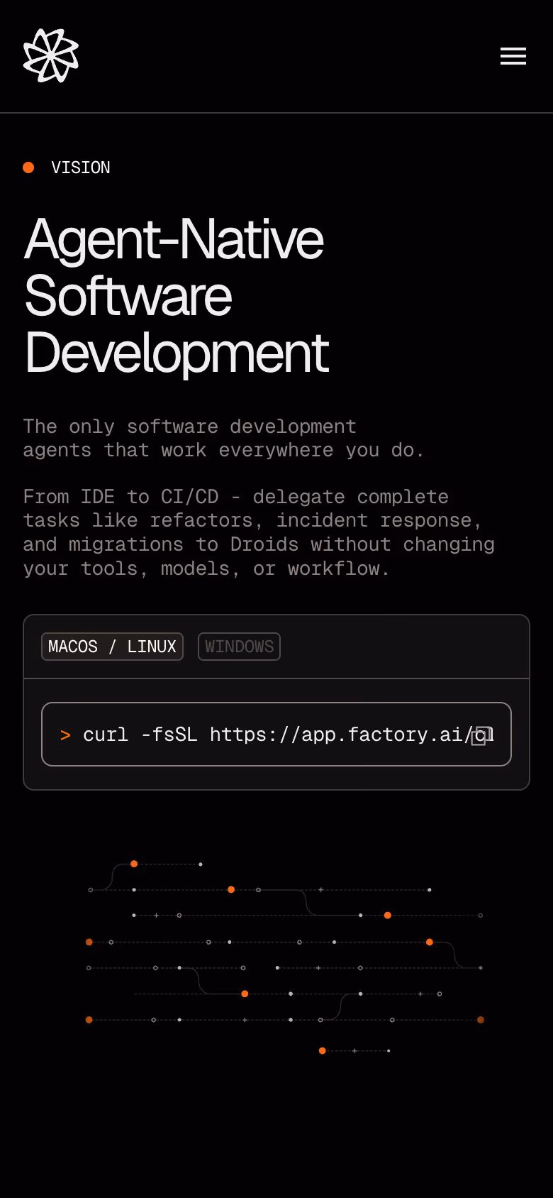 Factory mobile screenshot