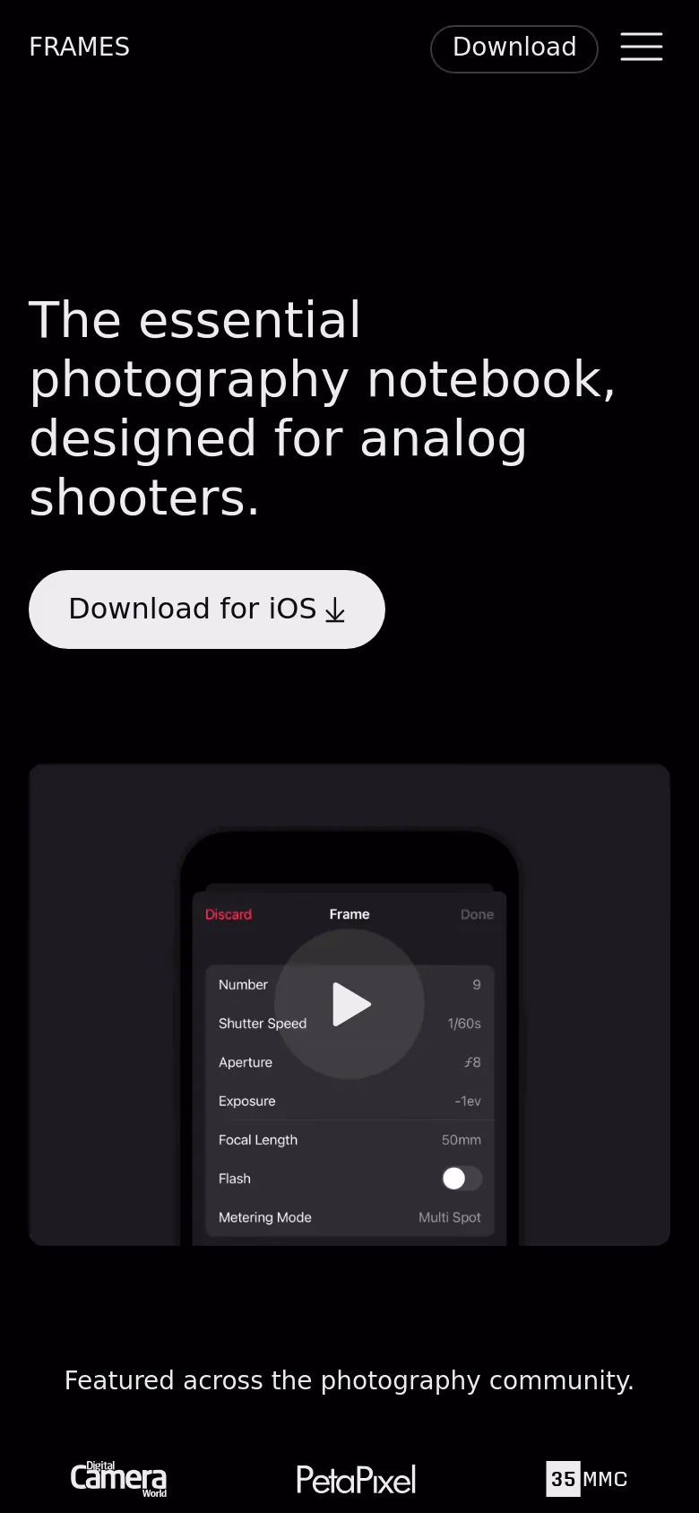 Frames mobile screenshot
