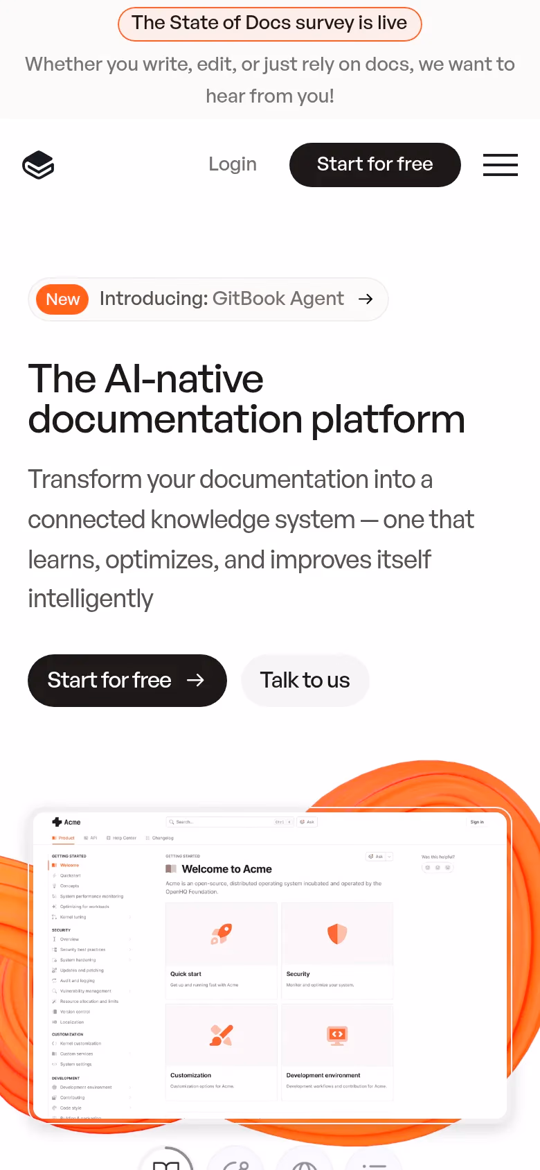 GitBook mobile screenshot