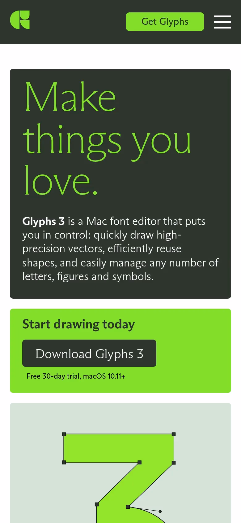 Glyphs mobile screenshot