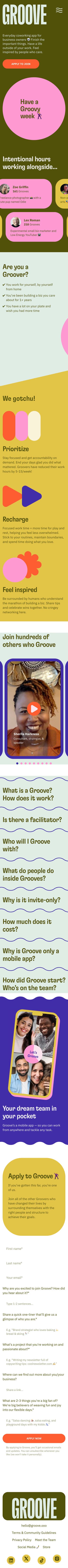 Groove mobile screenshot