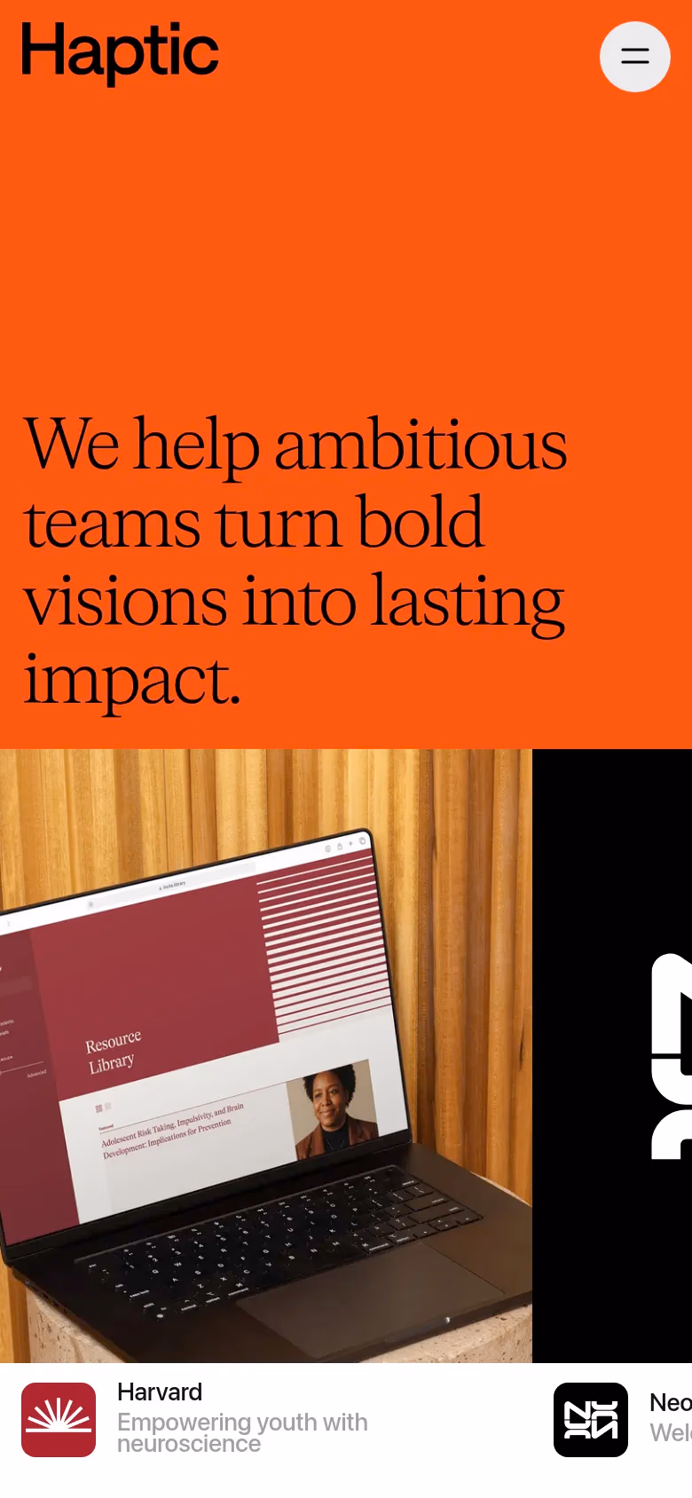 Haptic mobile screenshot