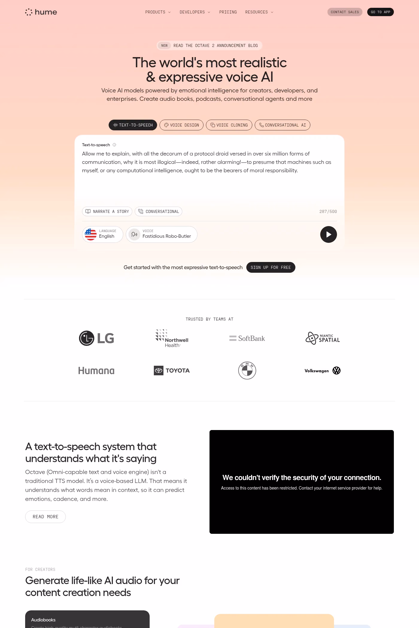 Hume AI desktop screenshot