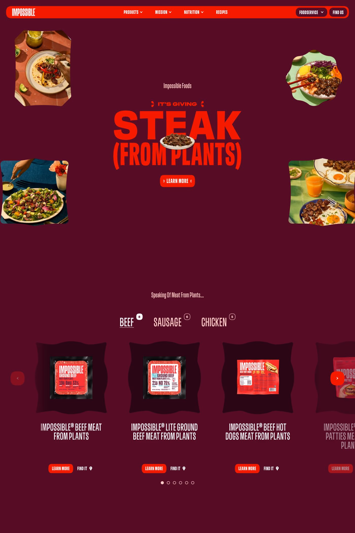 Impossible Foods desktop screenshot