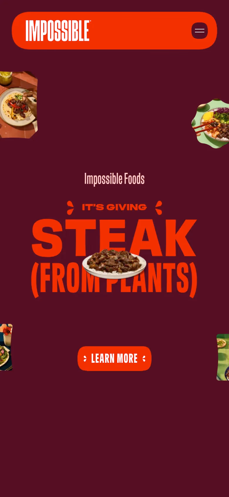 Impossible Foods mobile screenshot