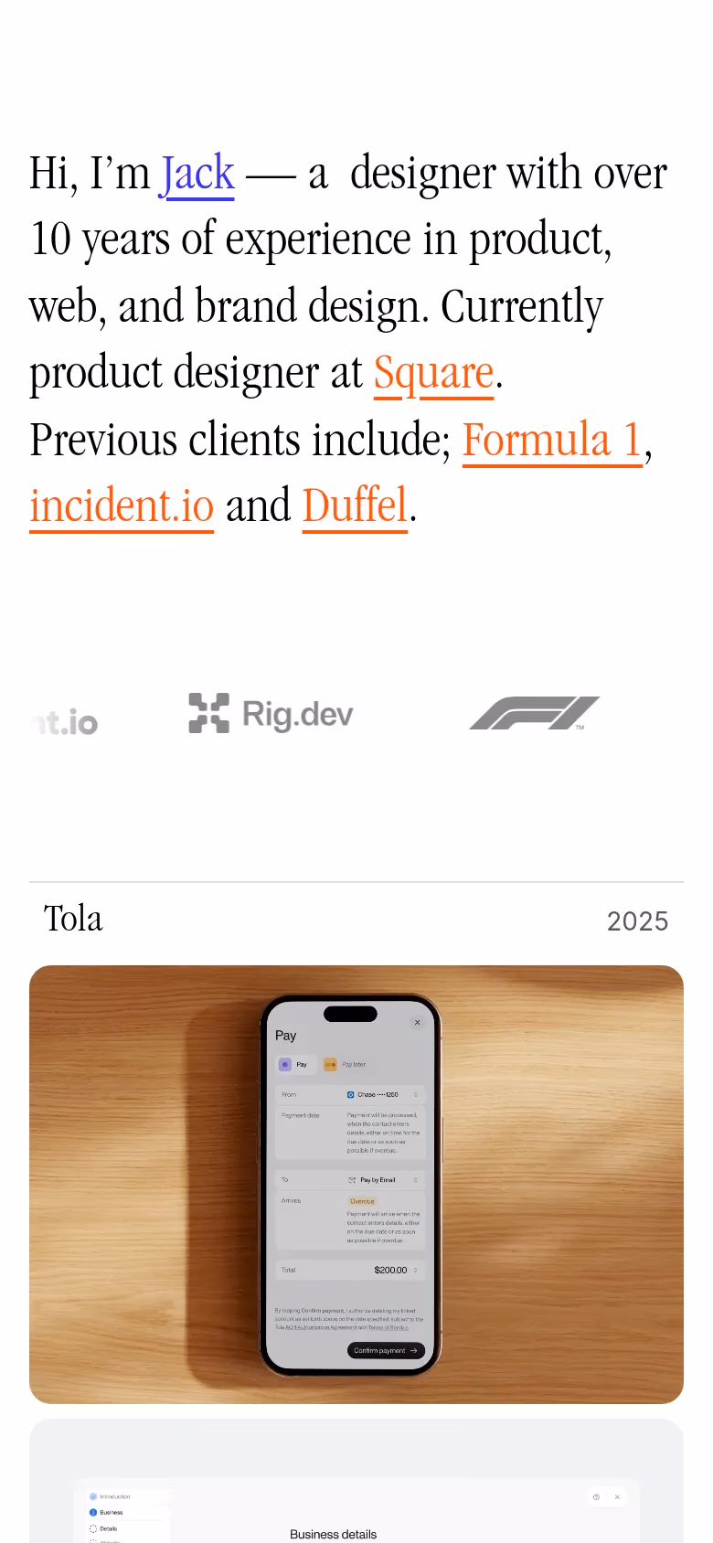 Jack Theobald mobile screenshot