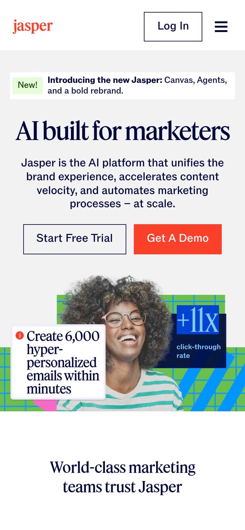 Jasper mobile screenshot