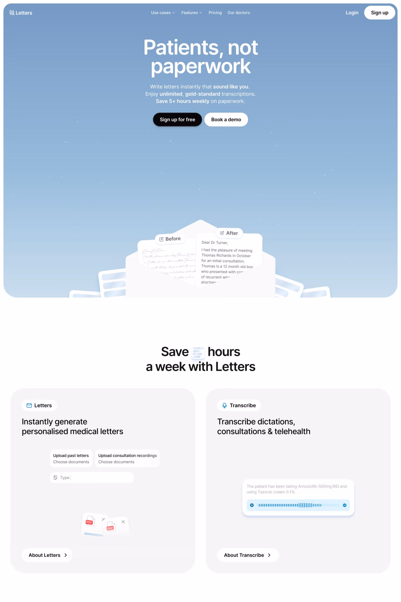 Letters desktop screenshot