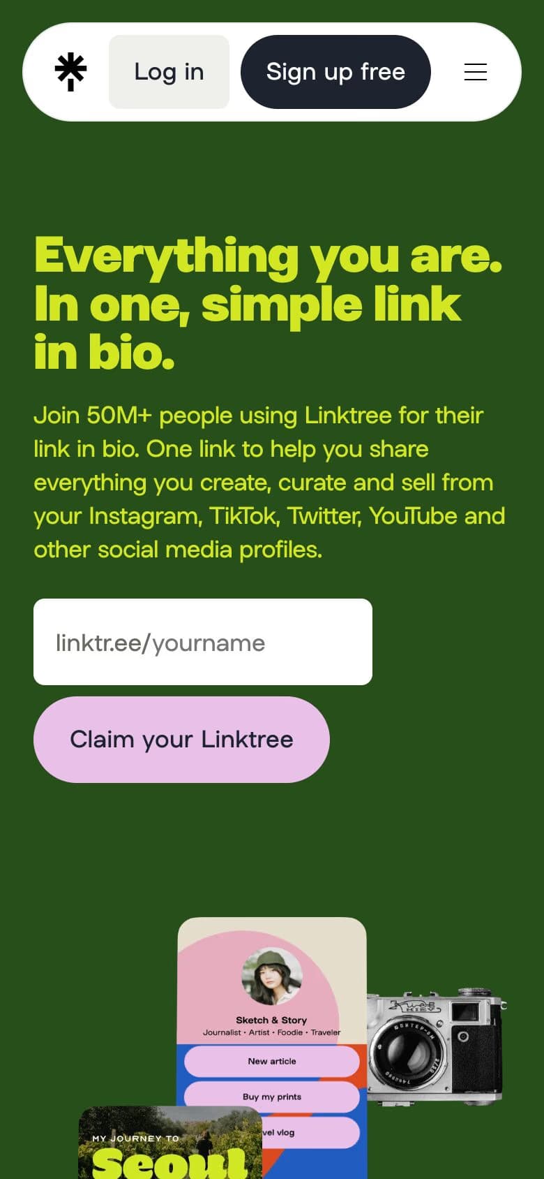 Linktree mobile screenshot