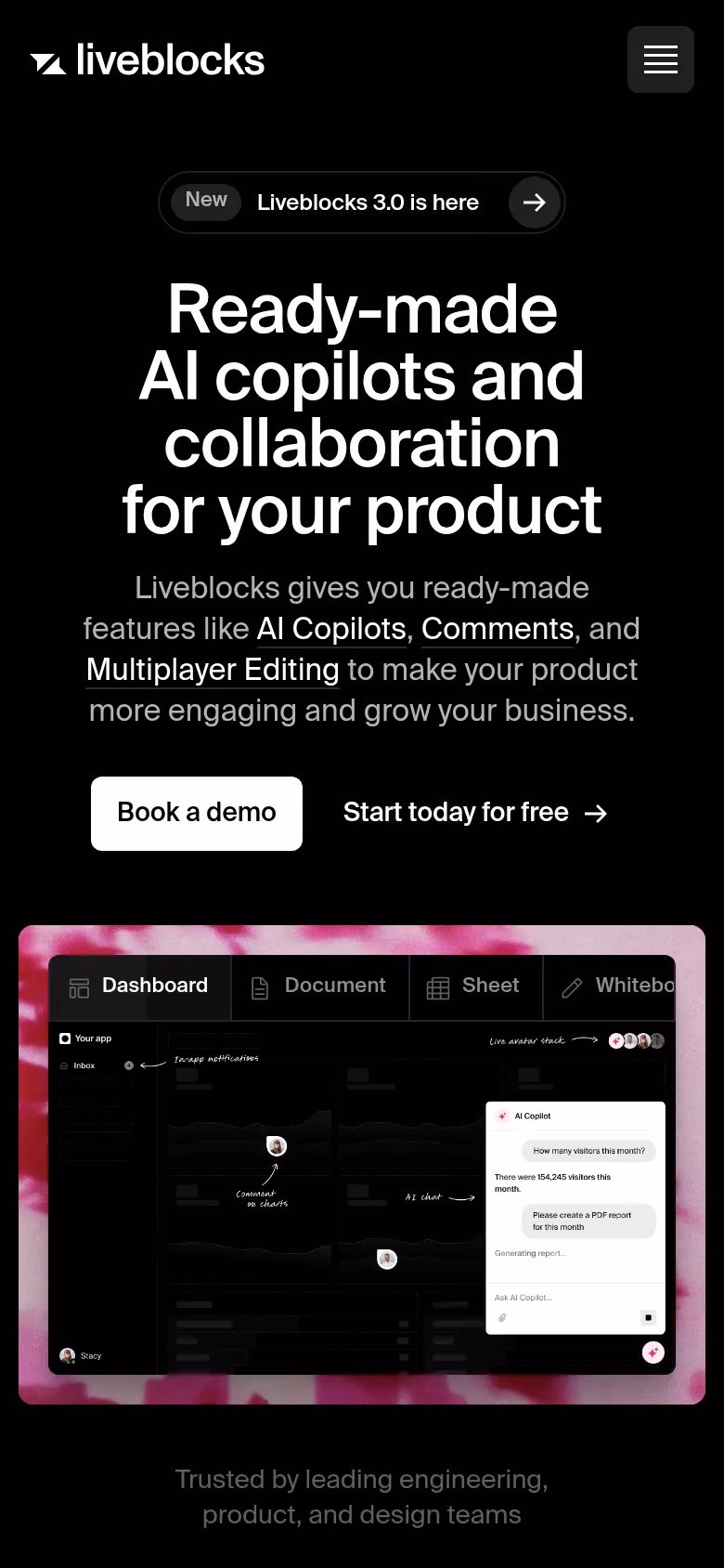 Liveblocks mobile screenshot