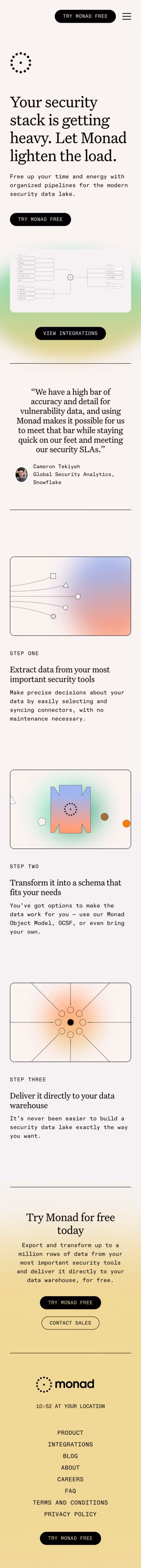 Monad mobile screenshot