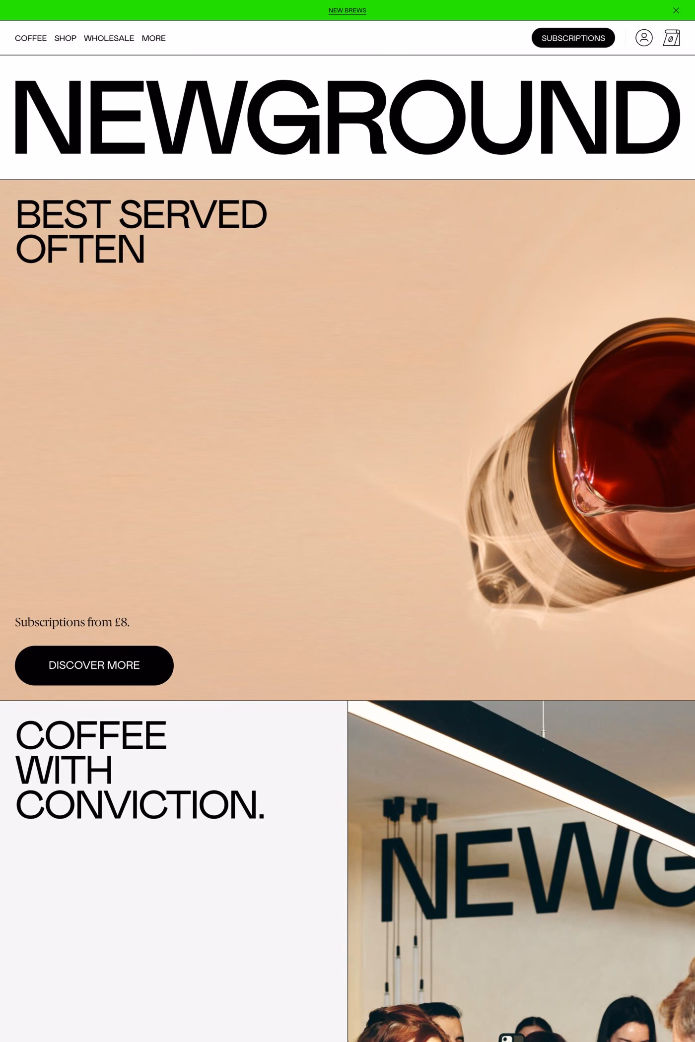 New Ground Coffee desktop screenshot