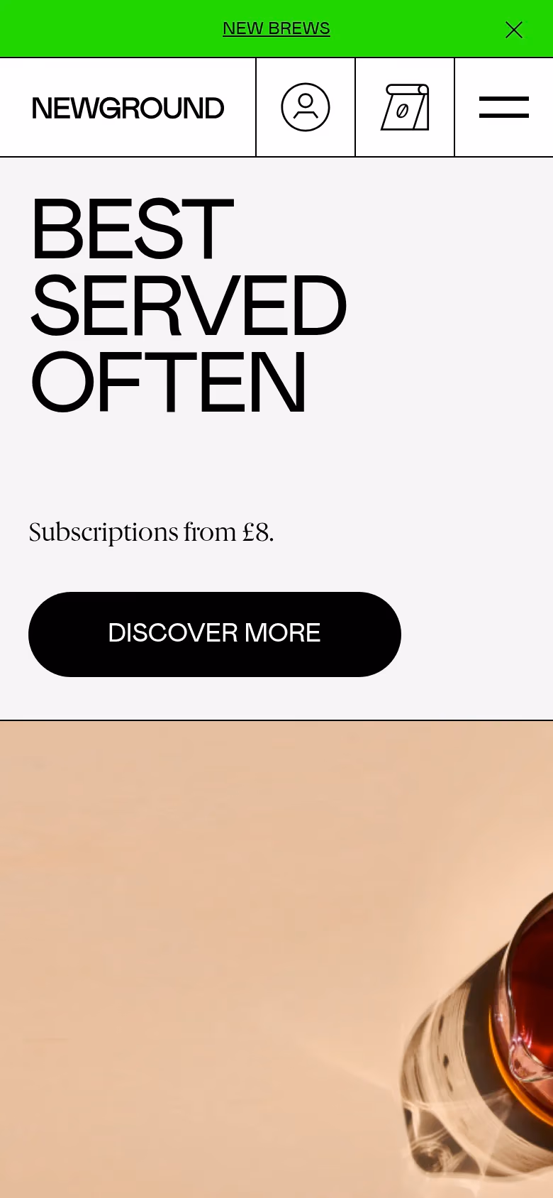 New Ground Coffee mobile screenshot