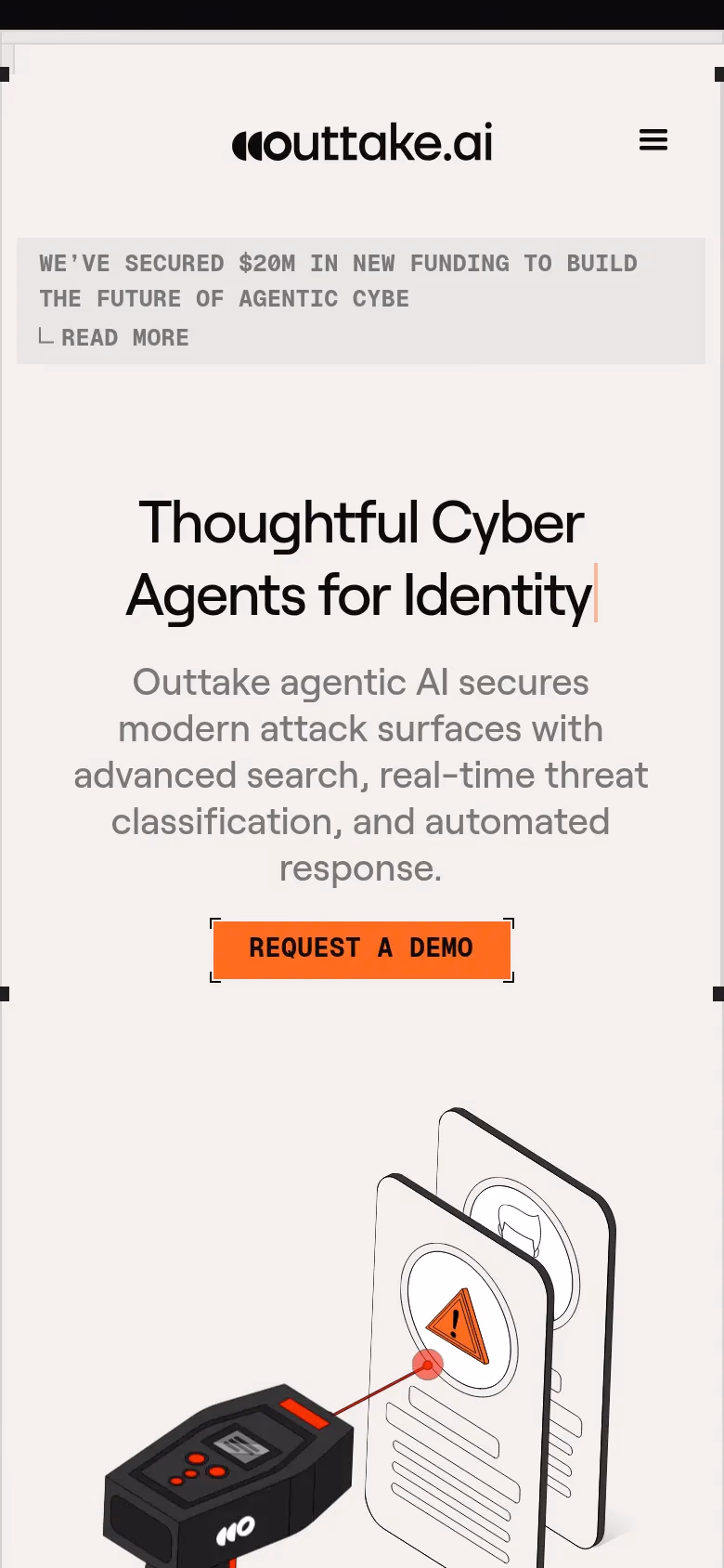 Outtake mobile screenshot