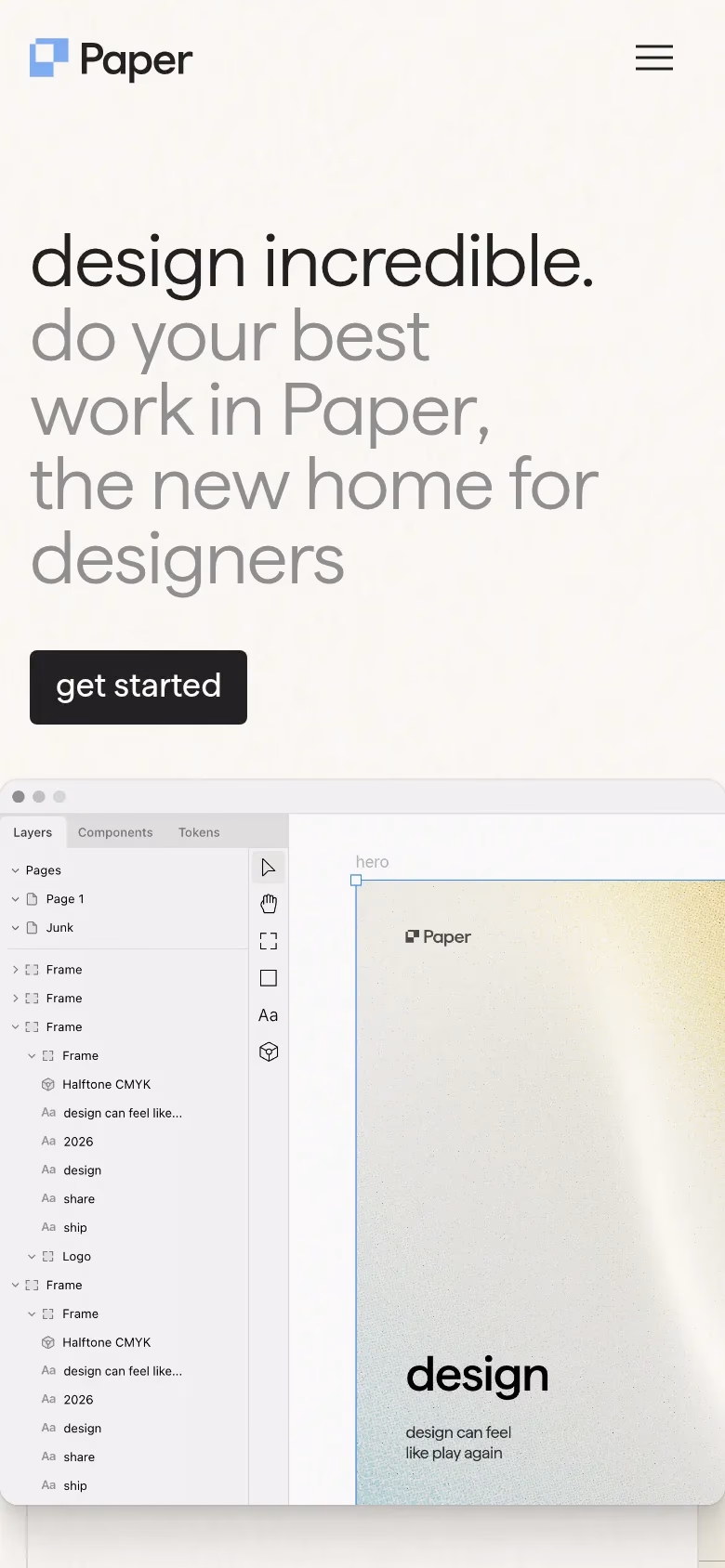 Paper mobile screenshot