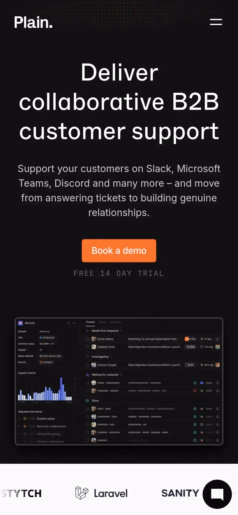 Plain mobile screenshot