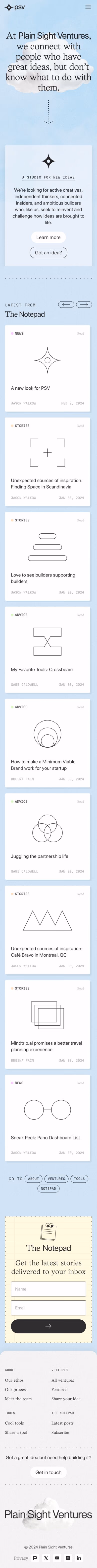 Plain Sight Ventures mobile screenshot