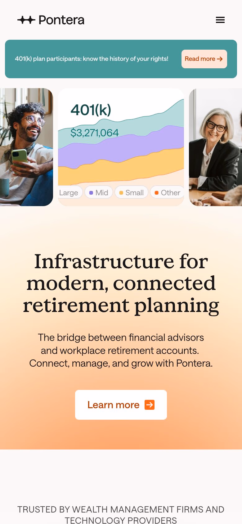 Pontera mobile screenshot