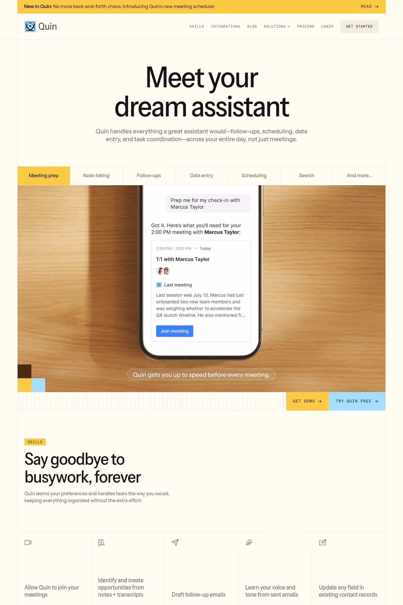 Quin desktop screenshot