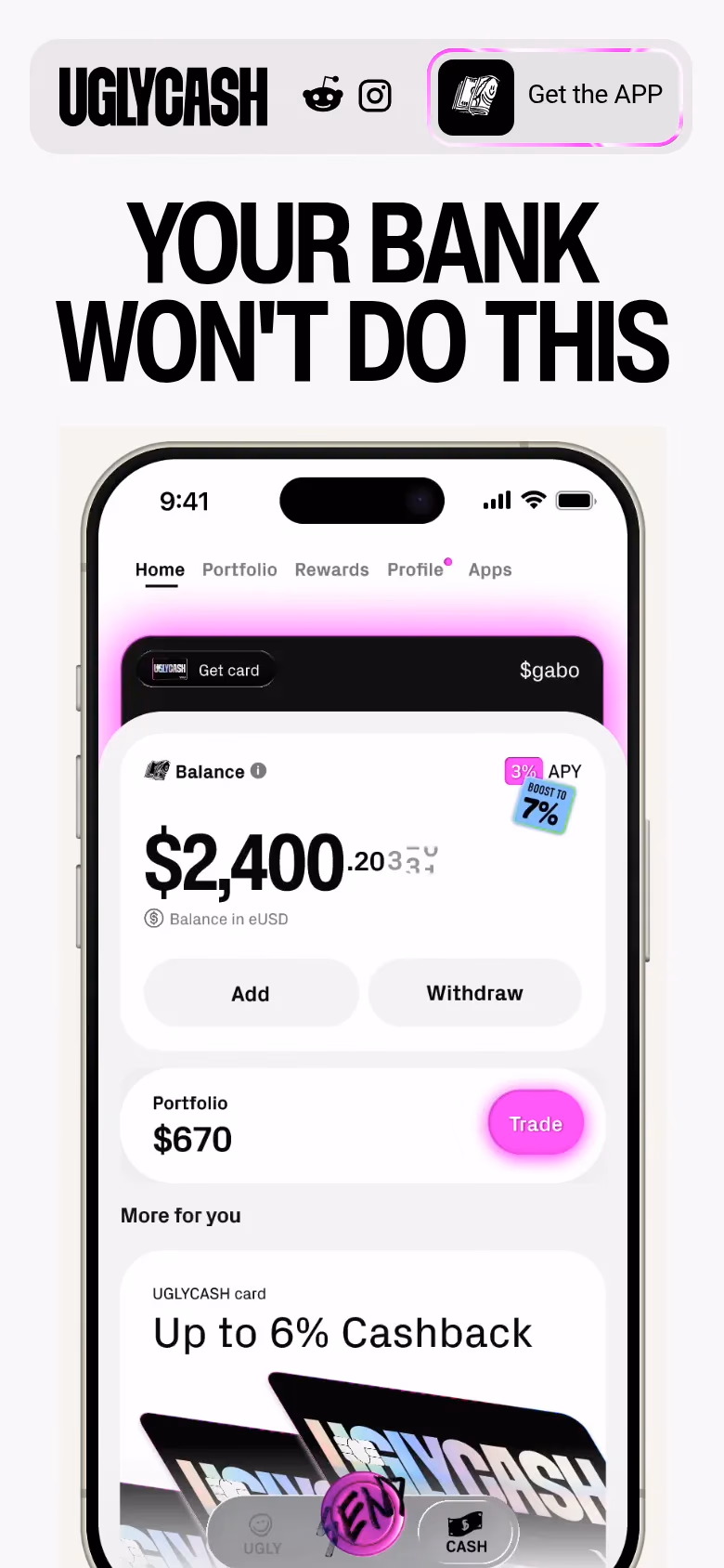UGLYCASH mobile screenshot