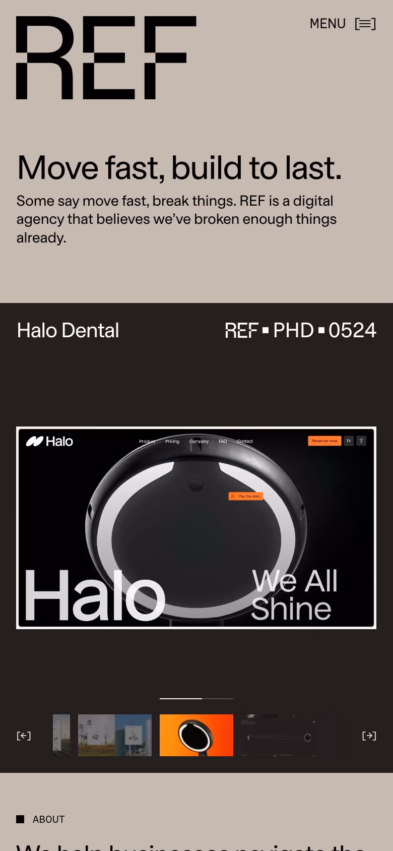 REF mobile screenshot