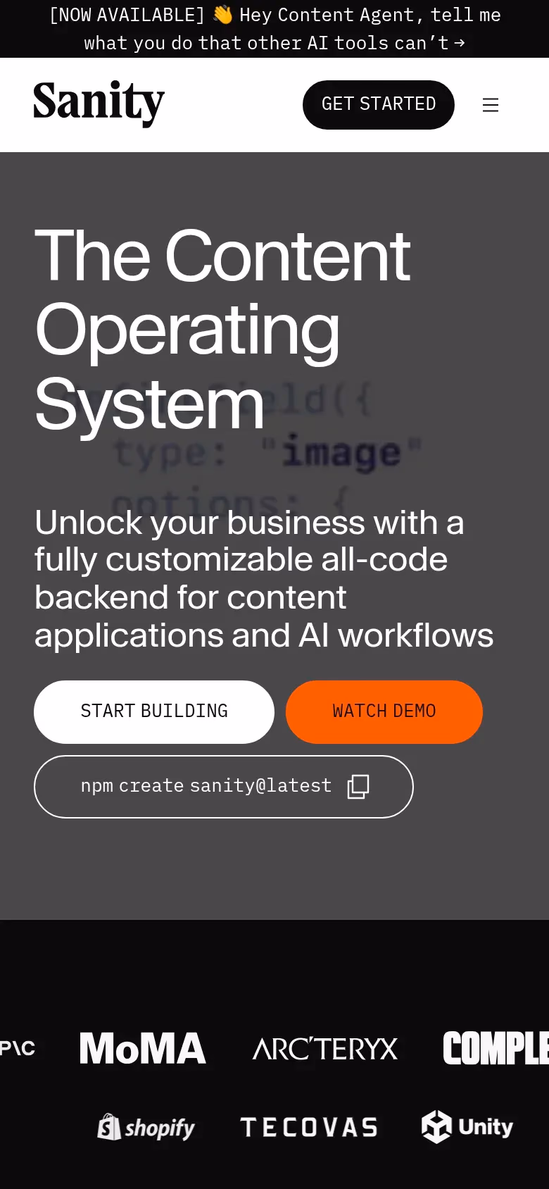 Sanity mobile screenshot