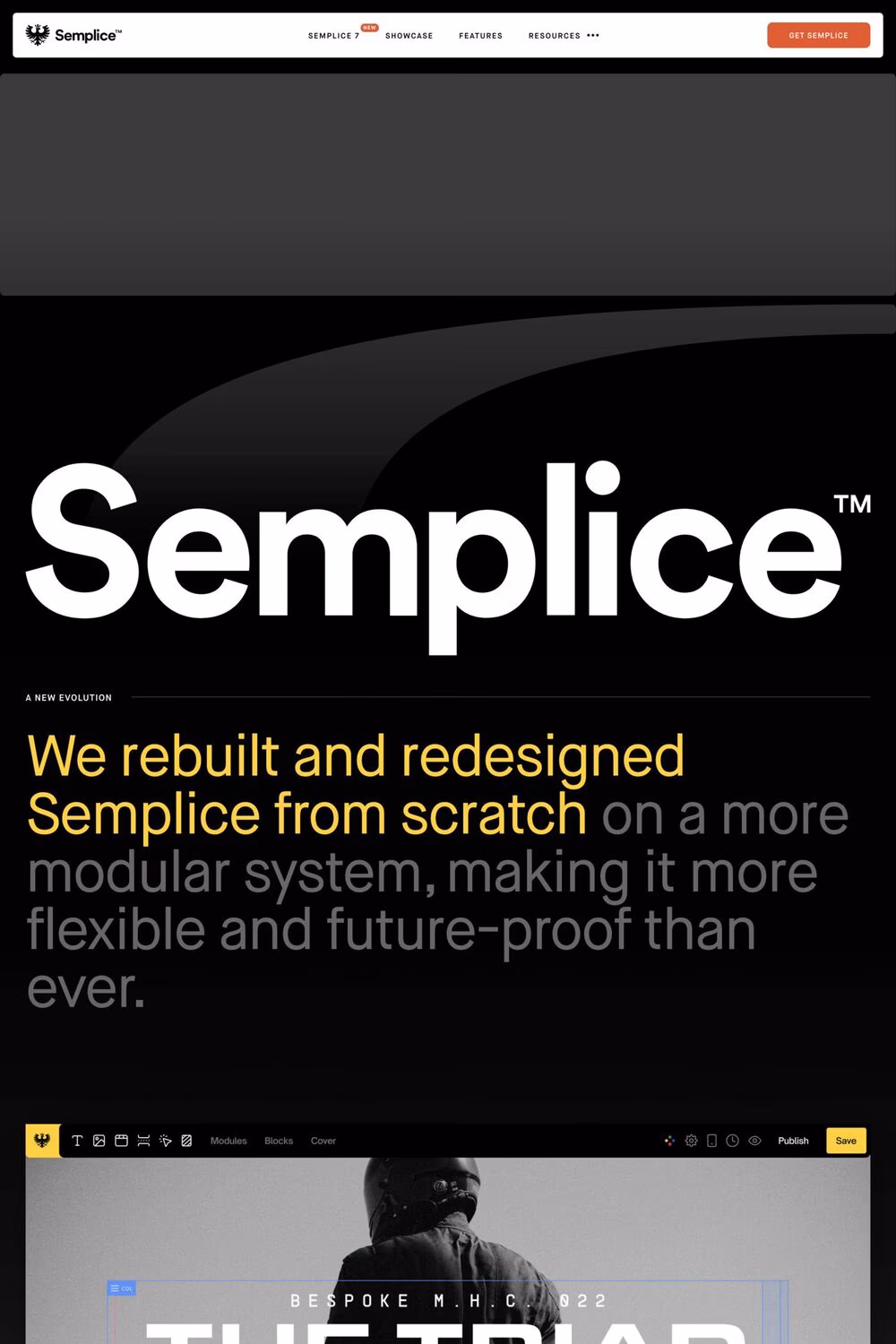 Semplice V7 desktop screenshot