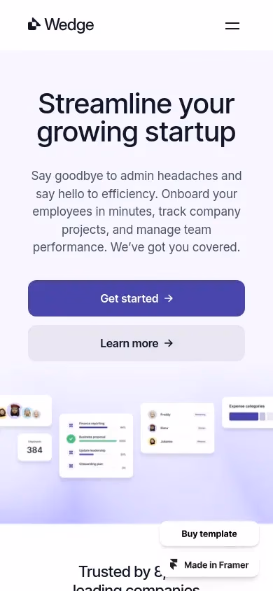 Wedge mobile screenshot