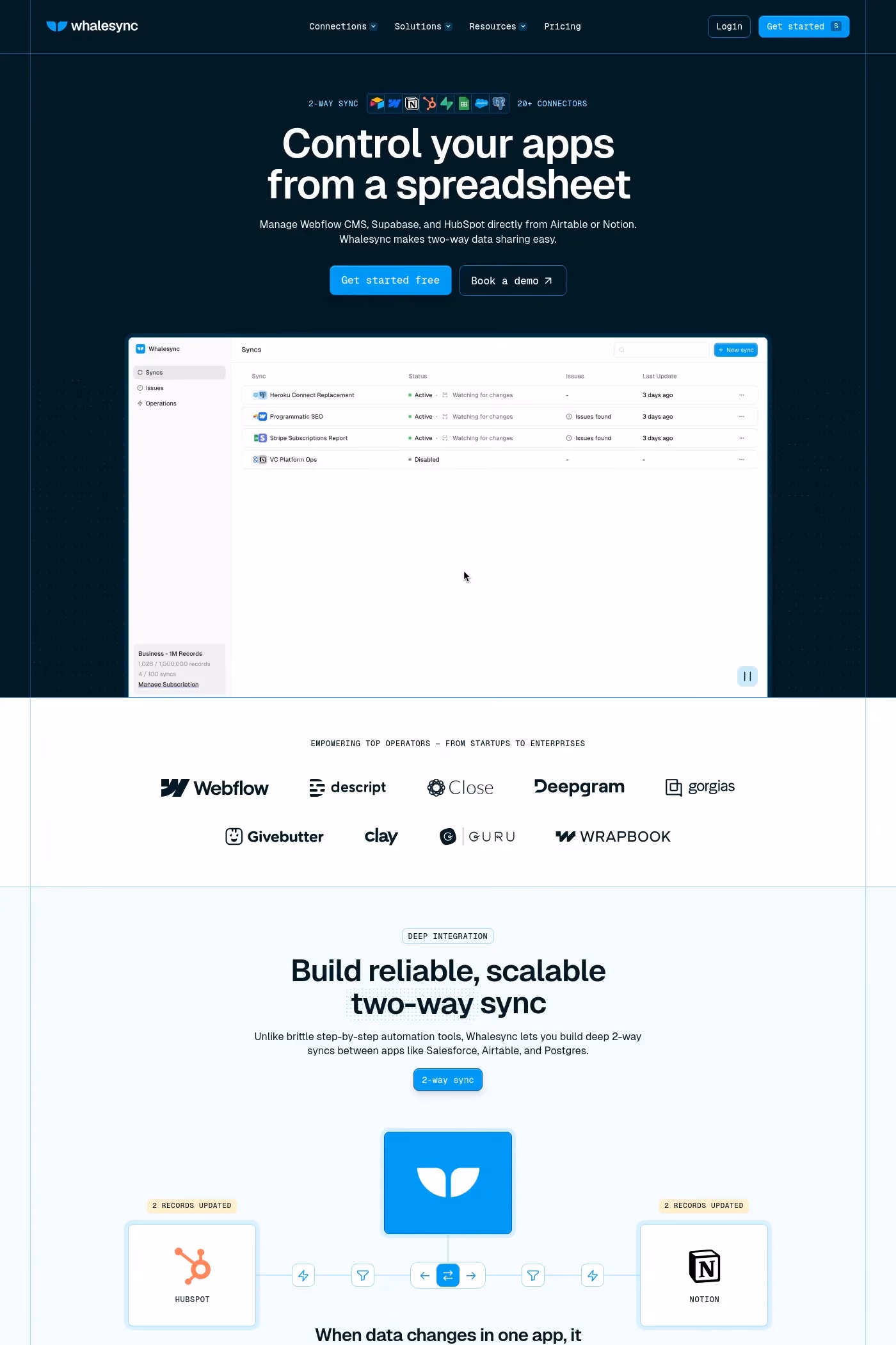 Whalesync desktop screenshot