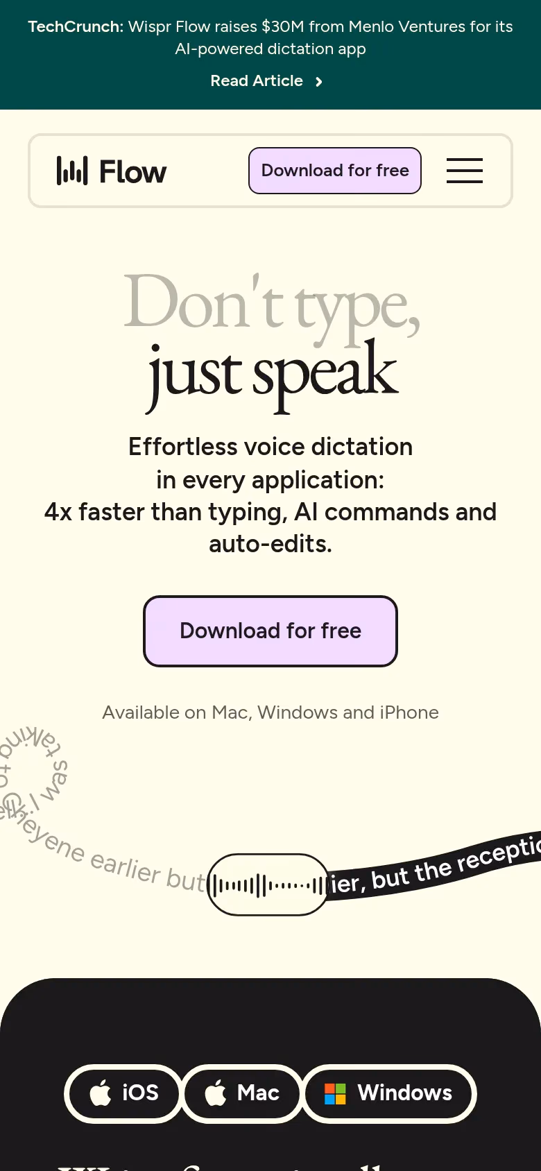Wispr Flow mobile screenshot