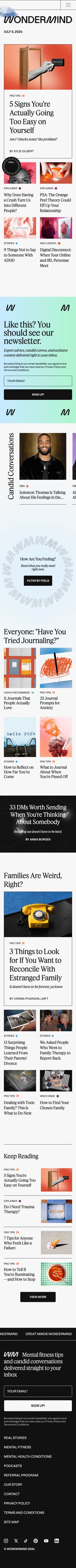 Wondermind mobile screenshot