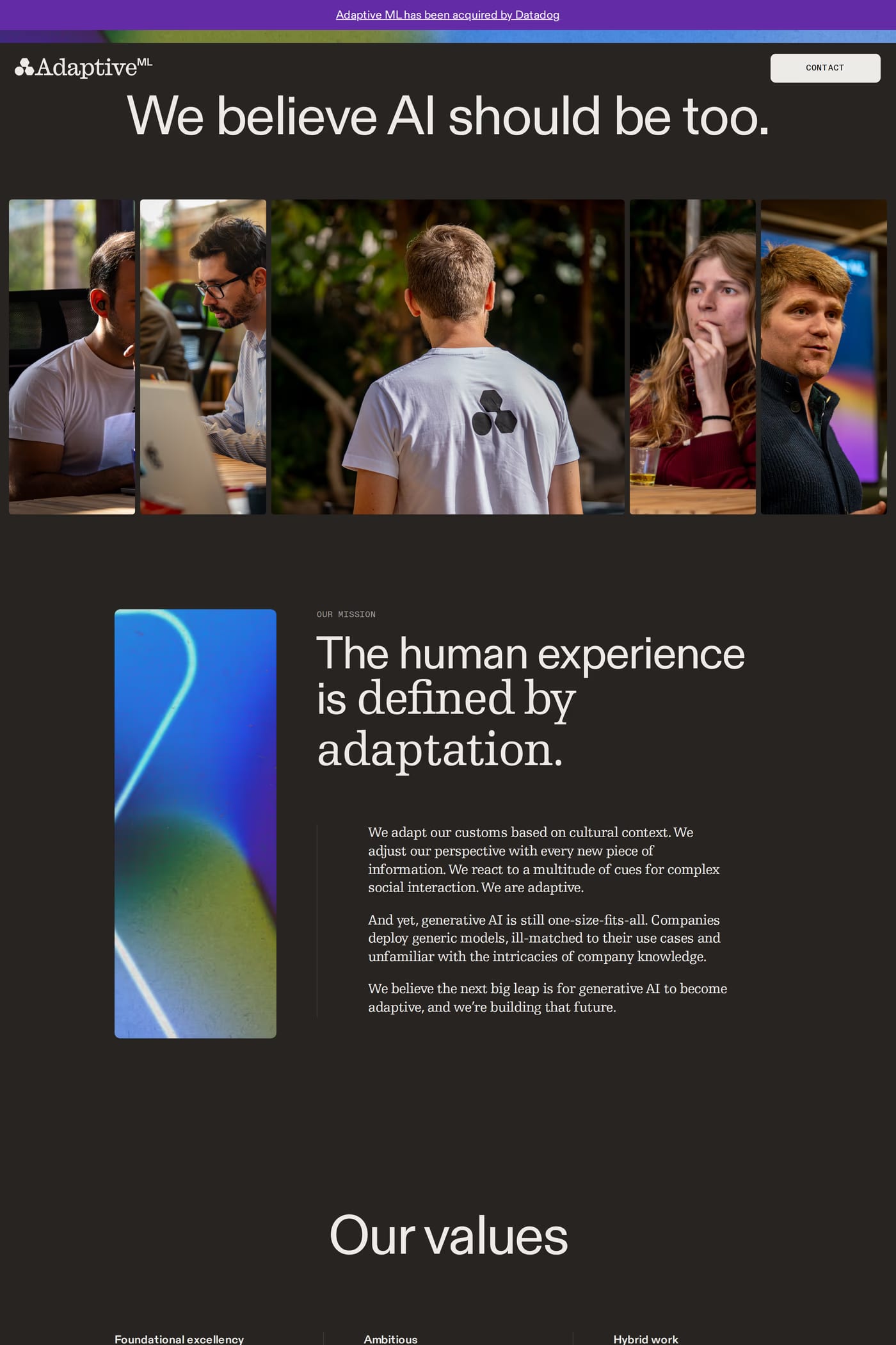 Adaptive ML careers page