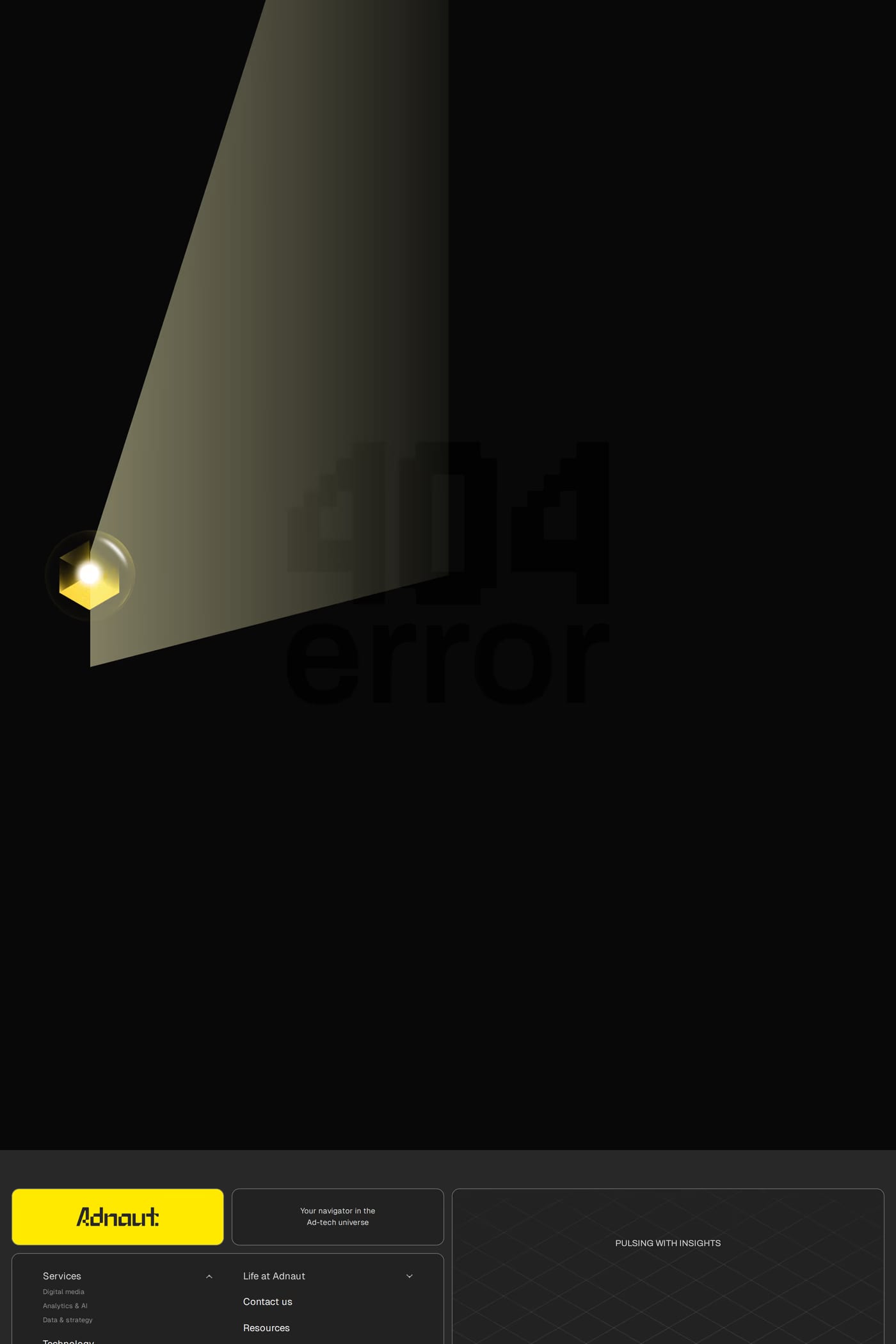 Adnaut — screenshot of the 404 page