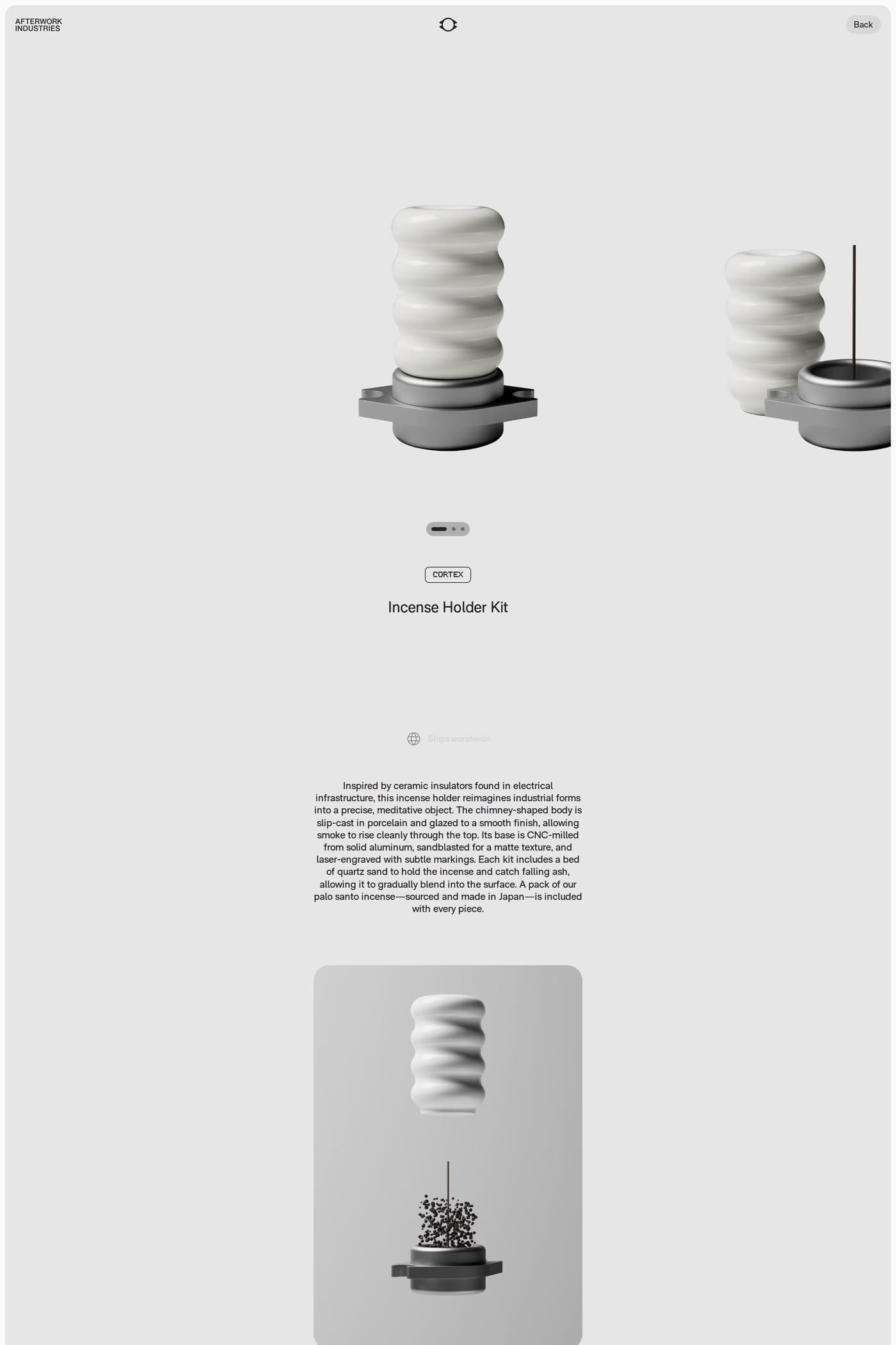 Afterwork Industries product page page