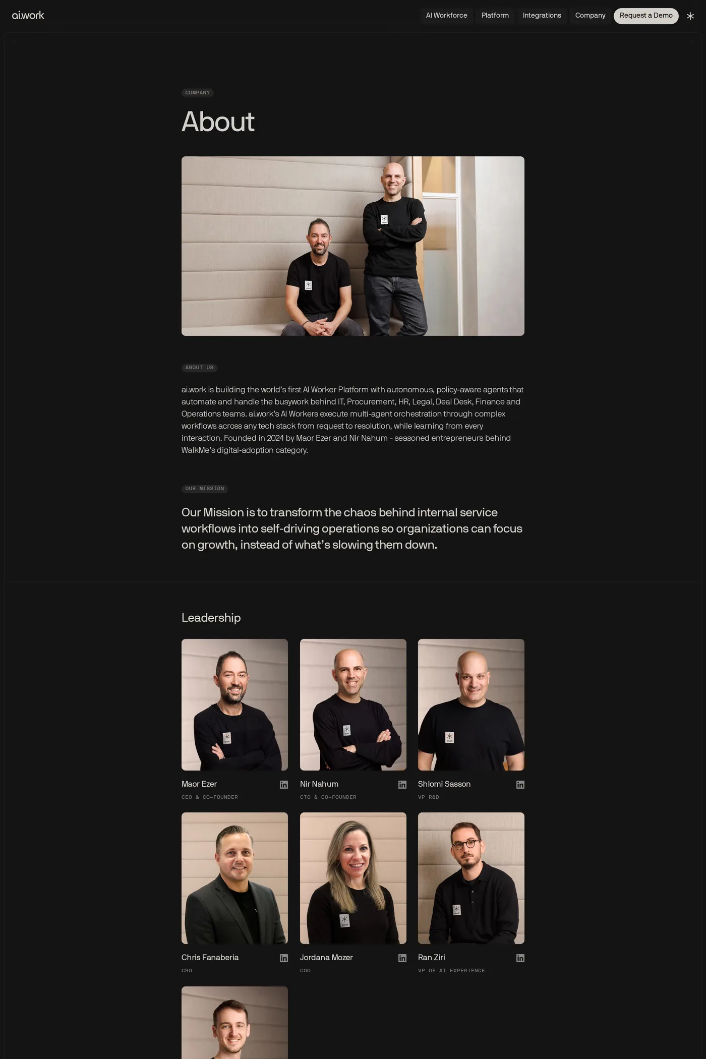 ai.work — screenshot of the about page