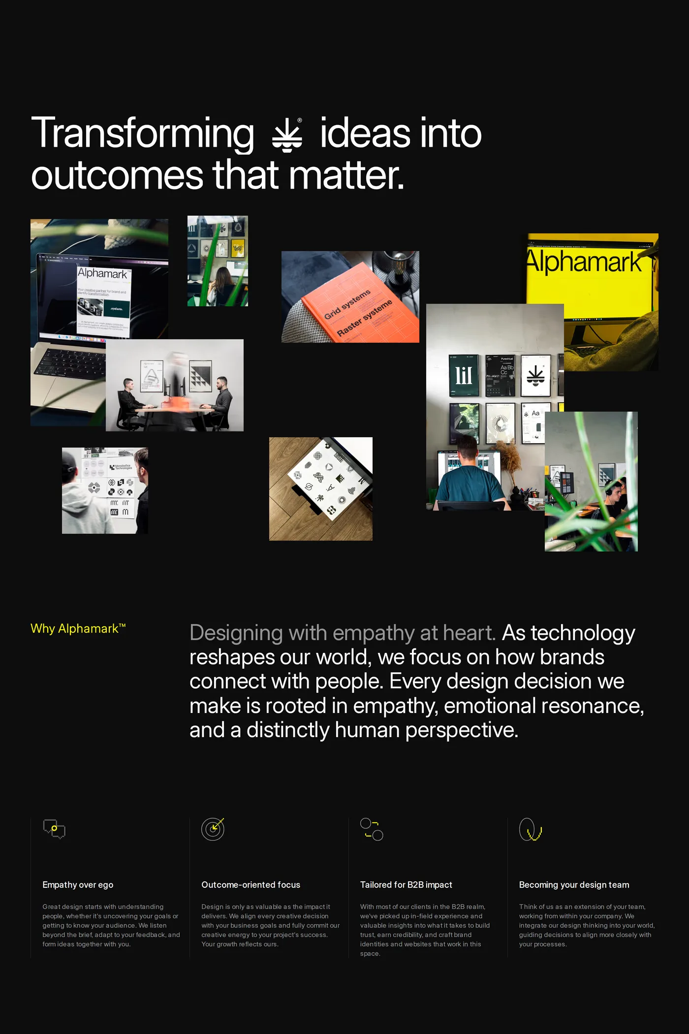 Alphamark — screenshot of the about page