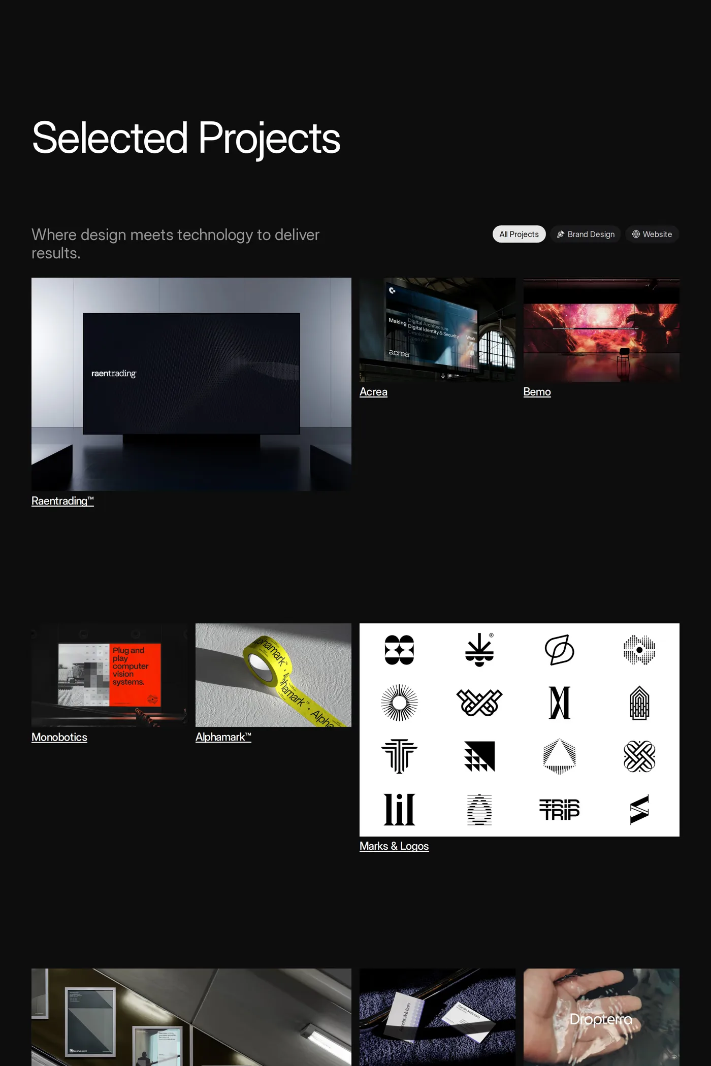 Alphamark — screenshot of the work page