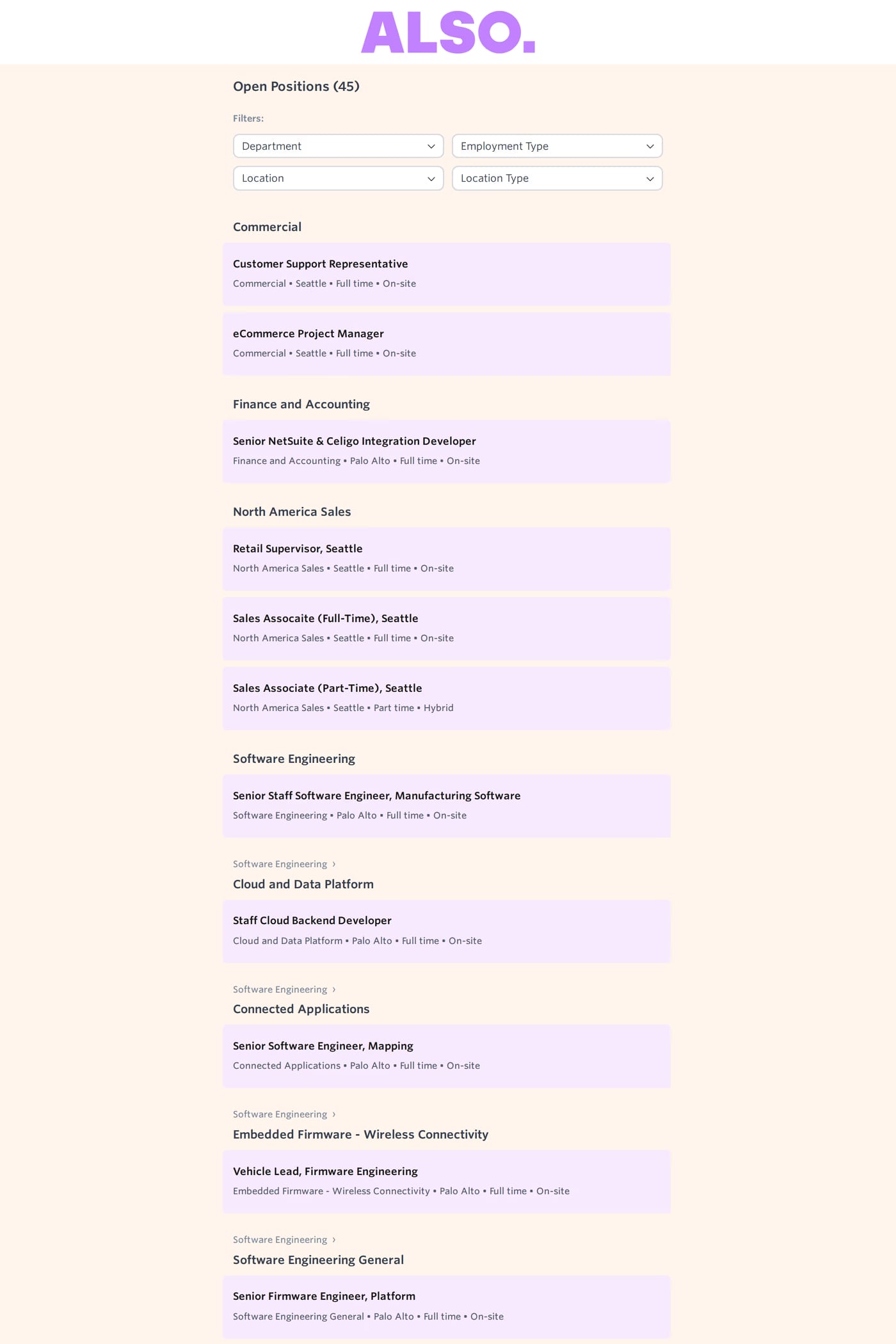 ALSO careers page