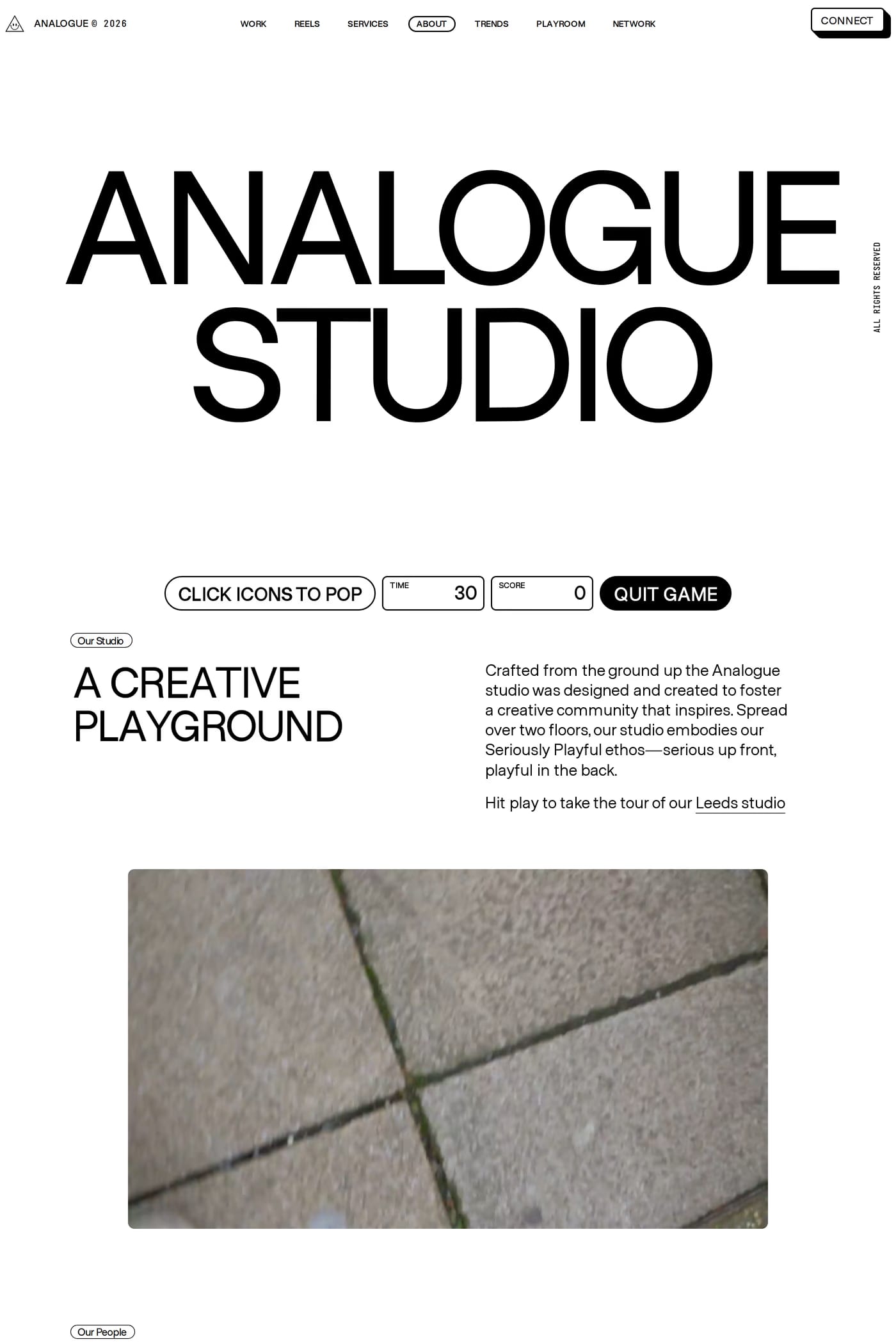 ANALOGUE — screenshot of the about page