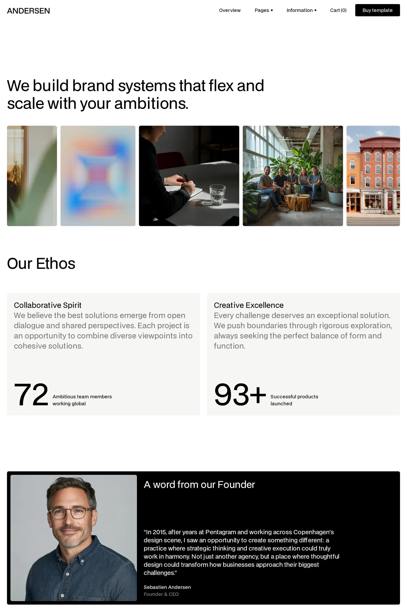 Andersen — screenshot of the about page