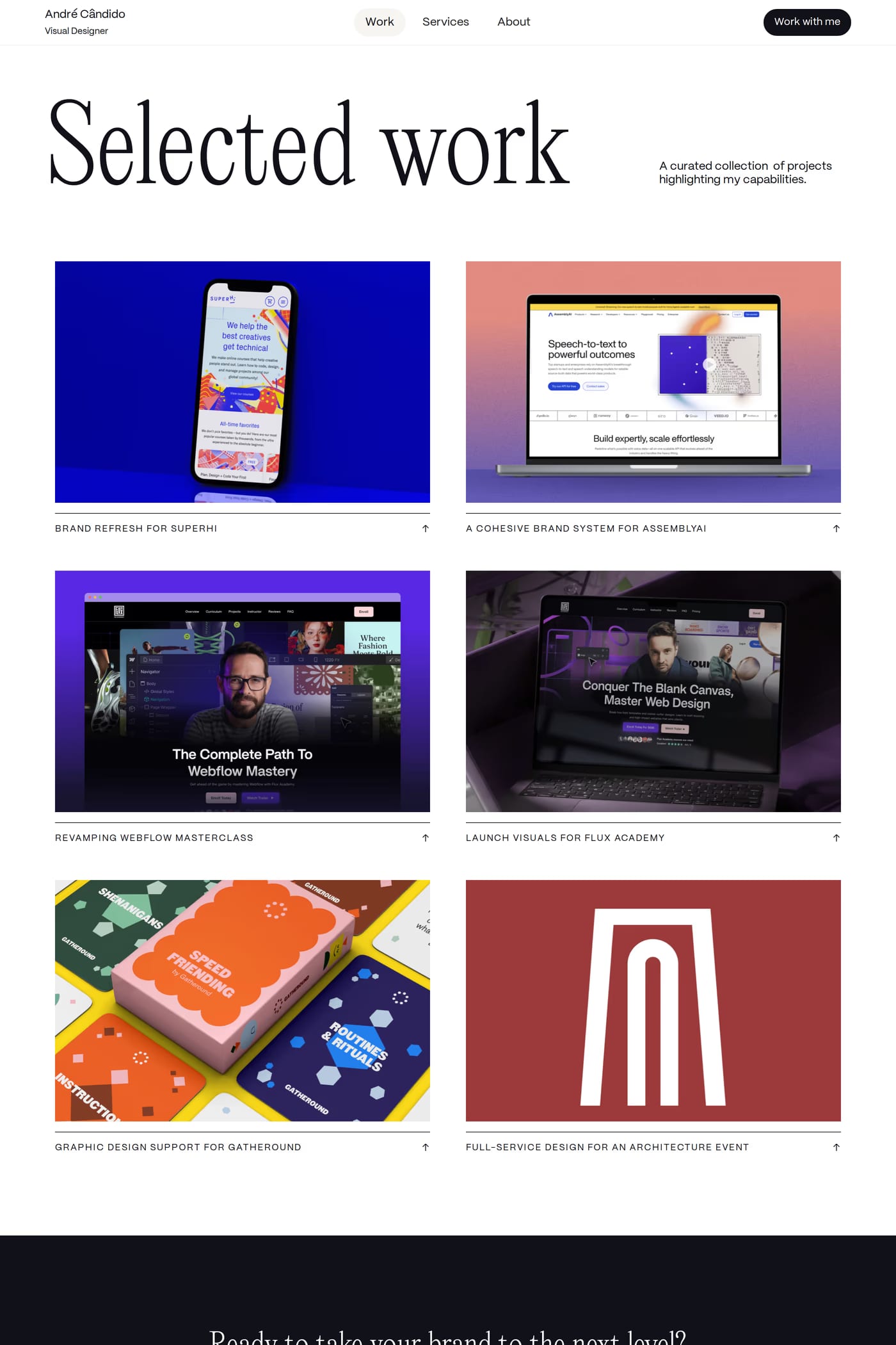 Andre Candido — screenshot of the work page